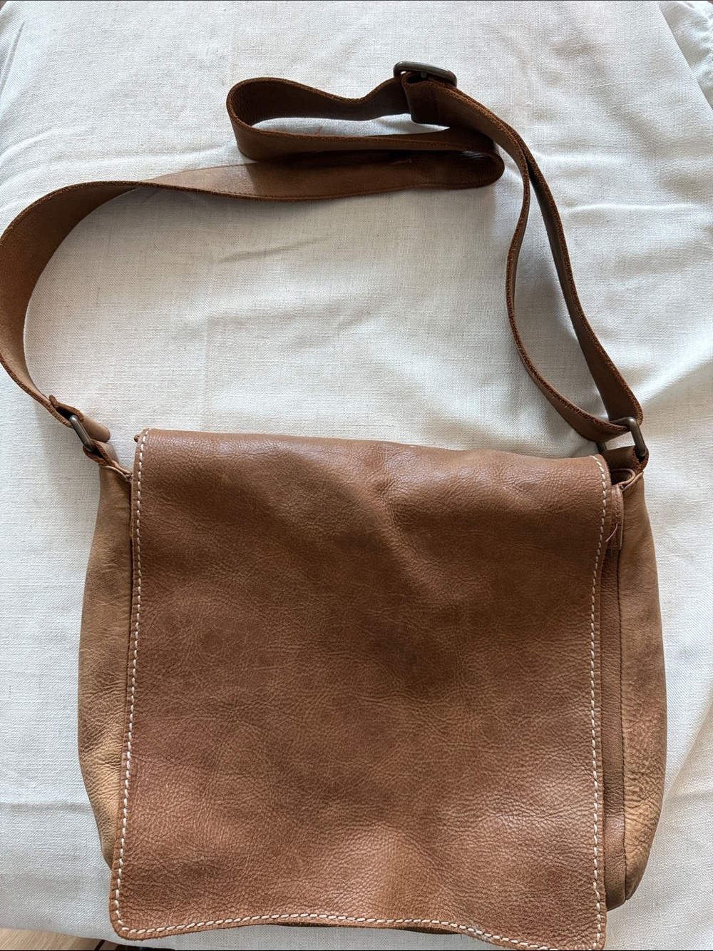 Vintage Roots Brown Genuine Leather Messenger Bag - Back to School